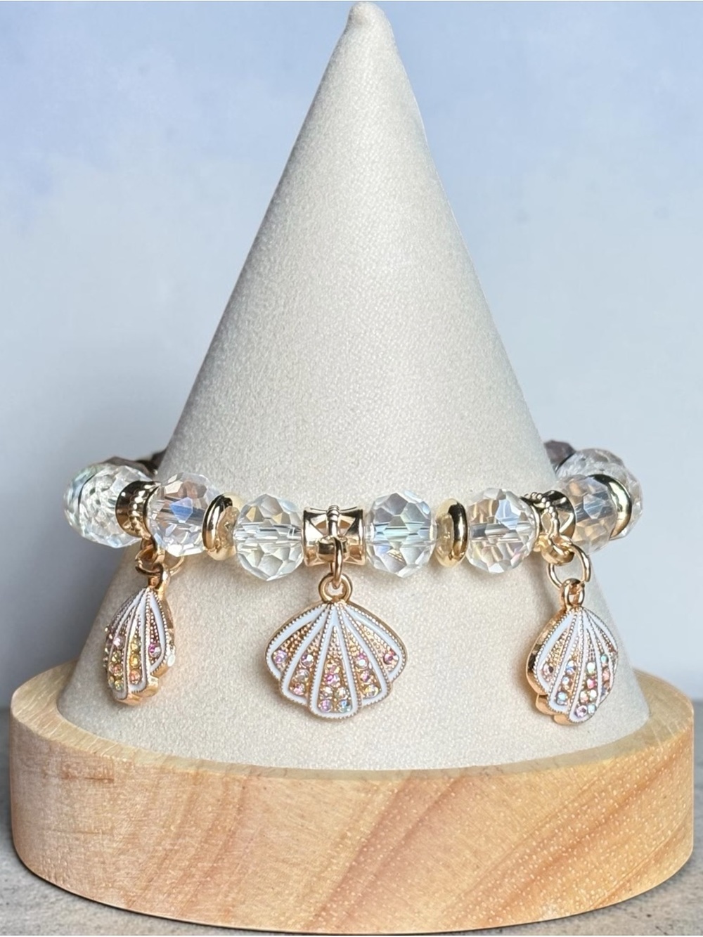 Crystal Bead Charm Bracelet with Shell Pendant (Pick 1) - Picture 4 of 6